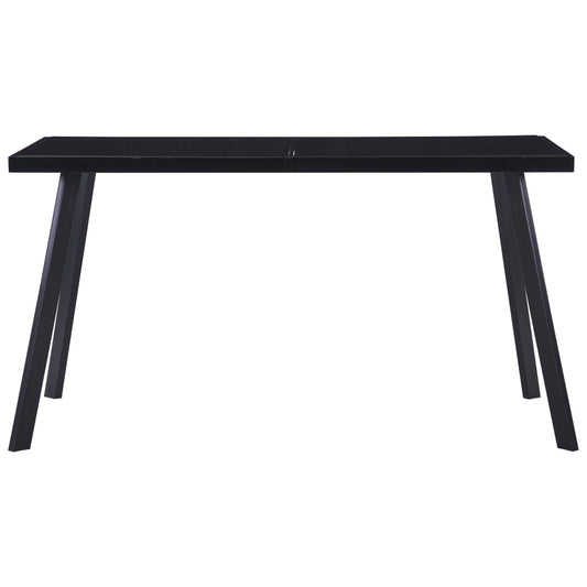 Dining Table Black 140x70x75 cm Tempered Glass Dining Table Black 140x70x75 cm Tempered Glass