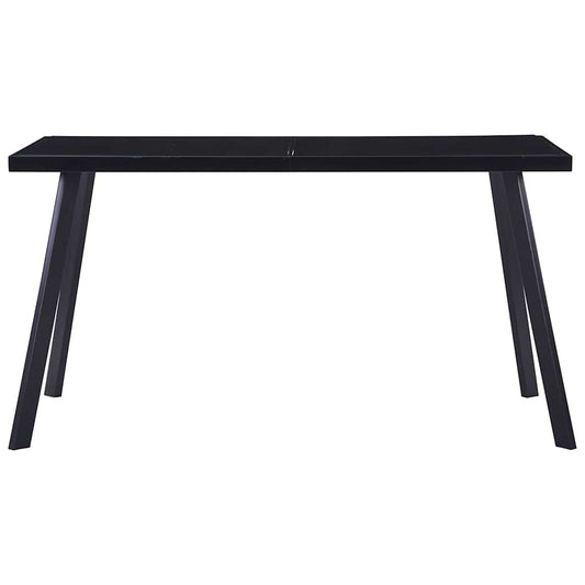 Dining Table Black 140x70x75 cm Tempered Glass Dining Table Black 140x70x75 cm Tempered Glass