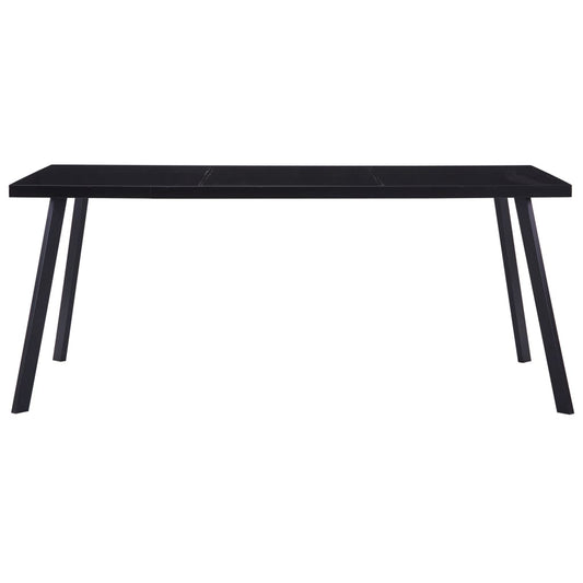 Dining Table Black 160x80x75 cm Tempered Glass Dining Table Black 160x80x75 cm Tempered Glass