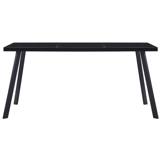 Dining Table Black 180x90x75 cm Tempered Glass Dining Table Black 180x90x75 cm Tempered Glass