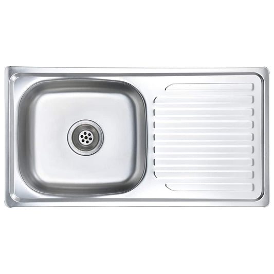 145073 vidaXL Kitchen Sink with Strainer and Trap Stainless Steel 145073 vidaXL Kitchen Sink with Strainer and Trap Stainless Steel