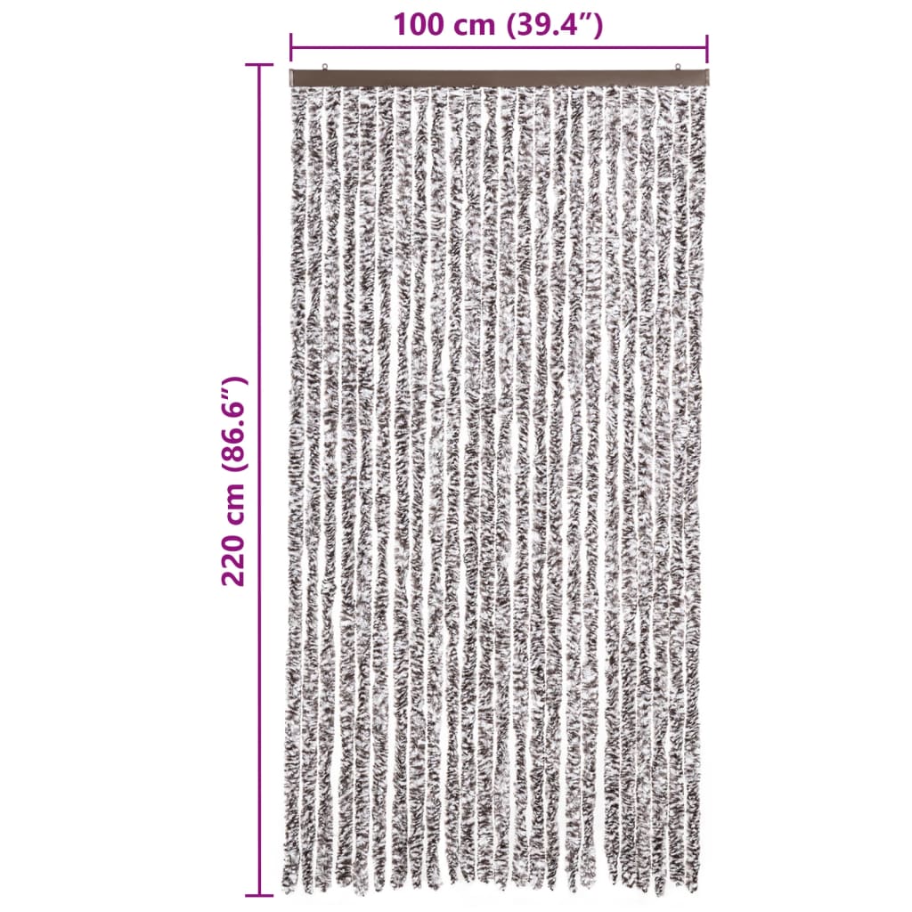 Insect Curtain Brown and Beige 100x220 cm Chenille