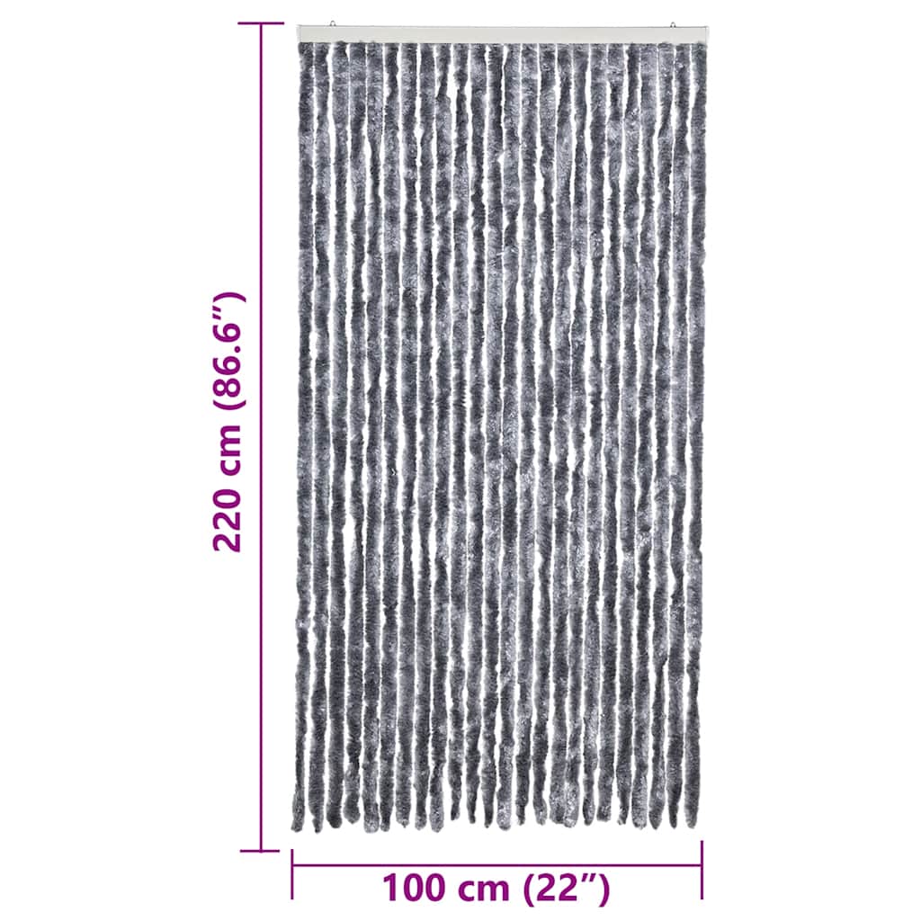 284287 vidaXL Insect Curtain Silver 100x220 cm Chenille