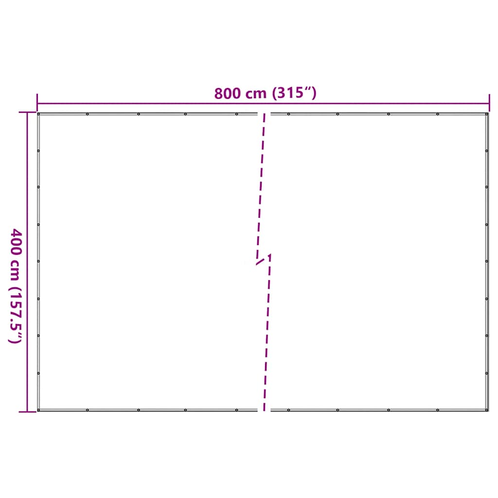 145004 vidaXL Container Net HDPE 4x8 m Black
