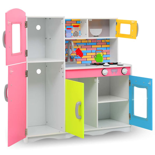 80255 vidaXL Kids'Play Kitchen MDF 80x30x85 cm Multicolour 80255 vidaXL Kids'Play Kitchen MDF 80x30x85 cm Multicolour
