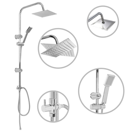 Dual Head Shower Set with Hand Shower Stainless Steel Dual Head Shower Set with Hand Shower Stainless Steel