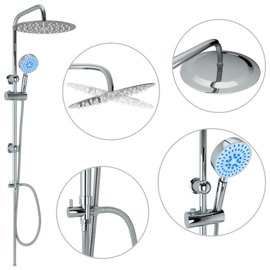 Dual Head Shower Set with Hand Shower Stainless Steel Dual Head Shower Set with Hand Shower Stainless Steel