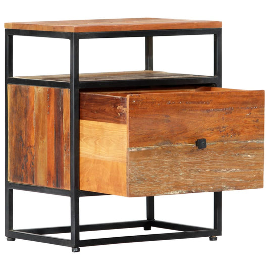 Bedside Cabinet 40x30x50 cm Solid Reclaimed Wood and Steel Bedside Cabinet 40x30x50 cm Solid Reclaimed Wood and Steel