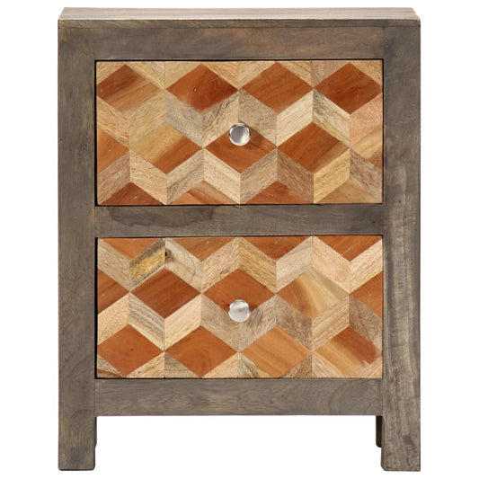 Bedside Cabinet Grey 40x30x50 cm Solid Mango Wood Bedside Cabinet Grey 40x30x50 cm Solid Mango Wood