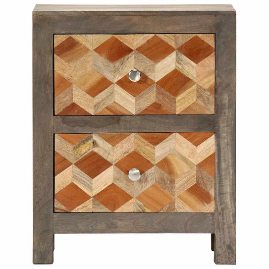 282734 vidaXL Bedside Cabinet Grey 40x30x50 cm Solid Mango Wood 282734 vidaXL Bedside Cabinet Grey 40x30x50 cm Solid Mango Wood