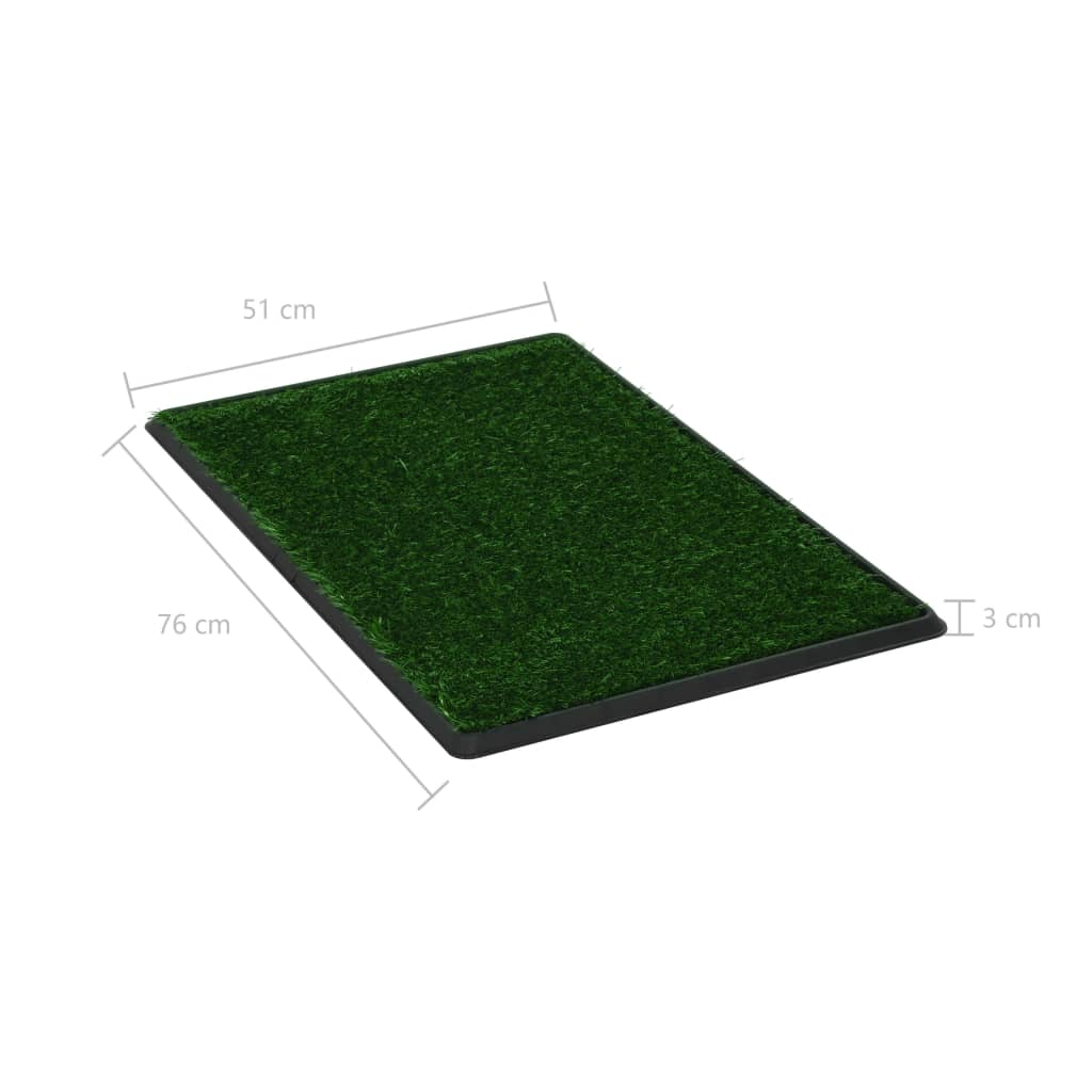 170770 vidaXL Pet Toilets 2 pcs with Tray & Faux Turf Green 76x51x3 cm WC