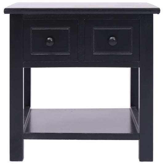Side Table Black 40x40x40 cm Paulownia Wood Side Table Black 40x40x40 cm Paulownia Wood