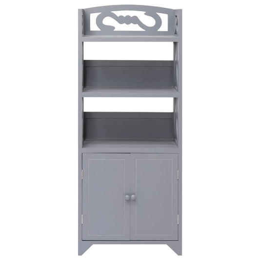 Bathroom Cabinet | Grey | Paulownia wood and MDF | Medium Bathroom Cabinet | Grey | Paulownia wood and MDF | Medium