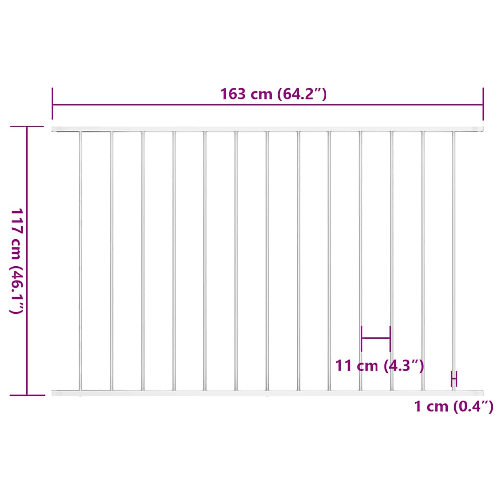 Fence Panel Woerden Powder-coated Steel 1.7x1.17 m White