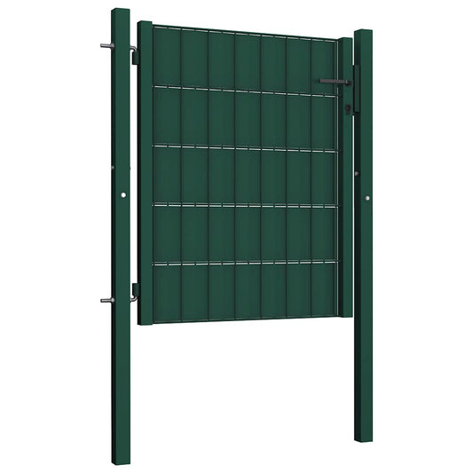 Fence Gate PVC and Steel 100x100 cm Green Fence Gate PVC and Steel 100x100 cm Green