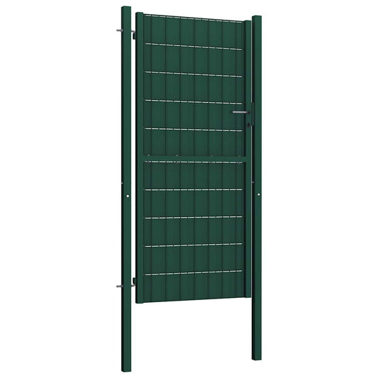 145231 vidaXL Fence Gate PVC and Steel 100x204 cm Green 145231 vidaXL Fence Gate PVC and Steel 100x204 cm Green