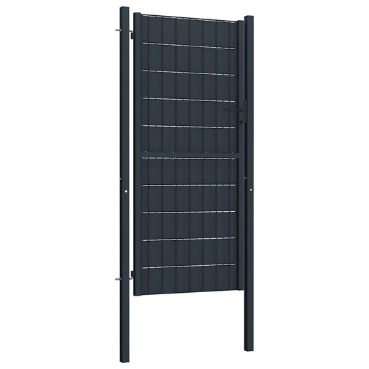 145236 vidaXL Fence Gate PVC and Steel 100x204 cm Anthracite 145236 vidaXL Fence Gate PVC and Steel 100x204 cm Anthracite