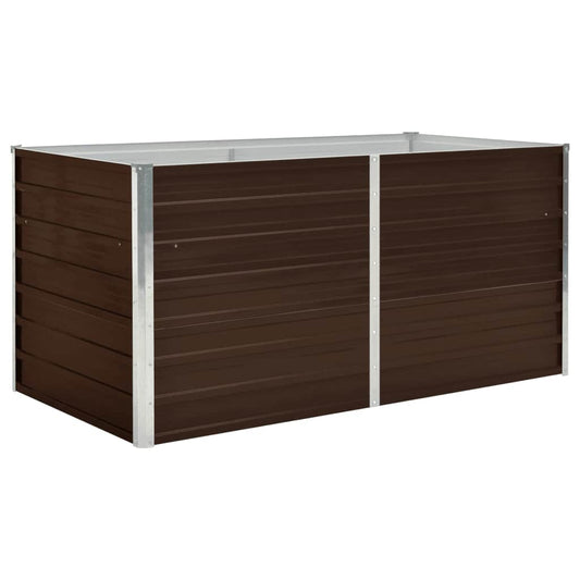 Raised Garden Bed Brown 160x80x77 cm Galvanised Steel Raised Garden Bed Brown 160x80x77 cm Galvanised Steel