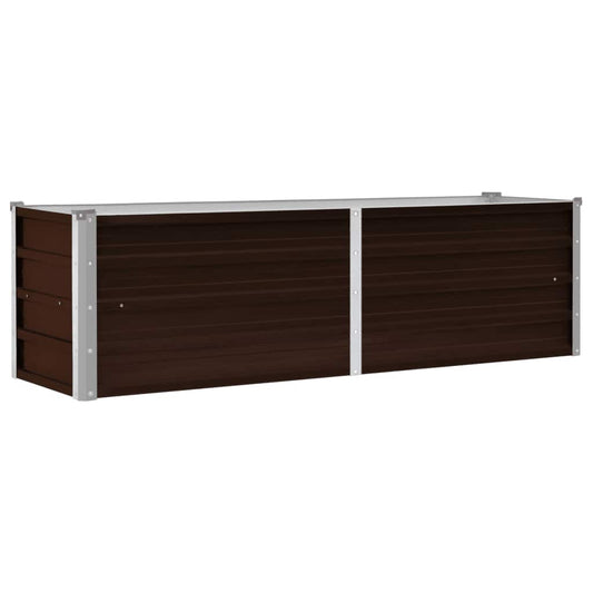 Garden Raised Bed Brown 160x40x45 cm Galvanised Steel Garden Raised Bed Brown 160x40x45 cm Galvanised Steel