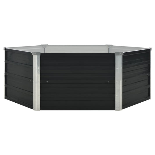 Raised Garden Bed Anthracite 129x129x45 cm Galvanised Steel Raised Garden Bed Anthracite 129x129x45 cm Galvanised Steel