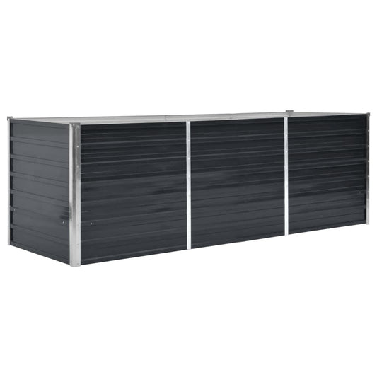 Garden Raised Bed Anthracite 240x80x77 cm Galvanised Steel Garden Raised Bed Anthracite 240x80x77 cm Galvanised Steel