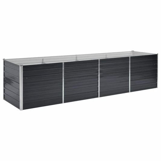 Garden Raised Bed Anthracite 320x80x77 cm Galvanised Steel Garden Raised Bed Anthracite 320x80x77 cm Galvanised Steel
