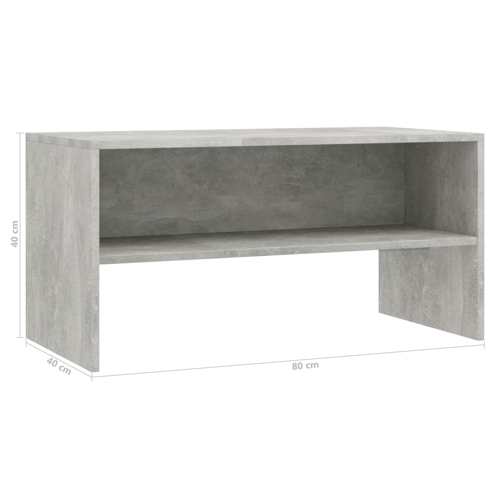 800058 vidaXL TV Cabinet Concrete Grey 80x40x40 cm Engineered Wood