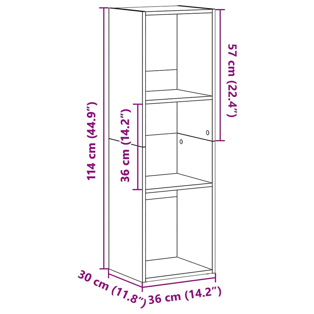 Book Cabinet/TV Cabinet Sonoma Oak 36x30x114 cm Engineered Wood