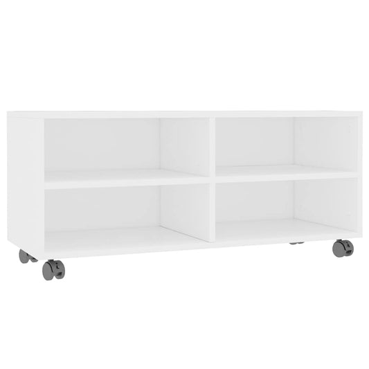 800180 vidaXL TV Cabinet with Castors White 90x35x35 cm Engineered Wood 800180 vidaXL TV Cabinet with Castors White 90x35x35 cm Engineered Wood