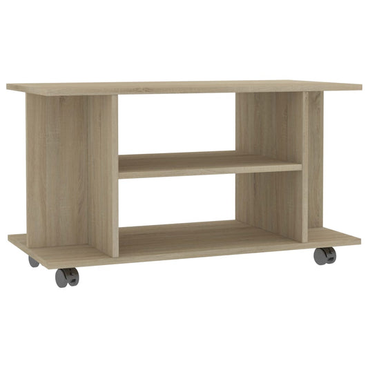 TV Cabinet with Castors Sonoma Oak 80x40x45 cm Engineered Wood TV Cabinet with Castors Sonoma Oak 80x40x45 cm Engineered Wood