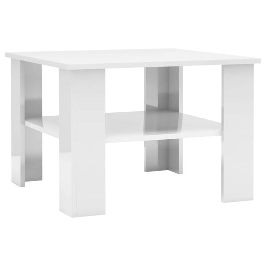 Coffee Table High Gloss White 60x60x42 cm Engineered Wood Coffee Table High Gloss White 60x60x42 cm Engineered Wood