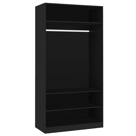 Wardrobe Black 100x50x200 cm Engineered Wood Wardrobe Black 100x50x200 cm Engineered Wood