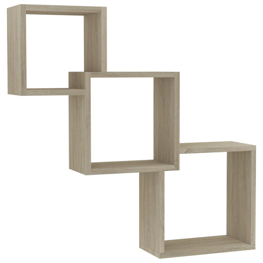 Cube Wall Shelf Sonoma Oak 68x15x68 cm Engineered Wood Cube Wall Shelf Sonoma Oak 68x15x68 cm Engineered Wood