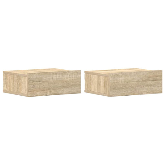 Floating Nightstands 2 pcs Sonoma Oak 40x30x15 cm Engineered Wood Floating Nightstands 2 pcs Sonoma Oak 40x30x15 cm Engineered Wood