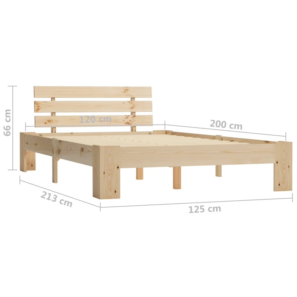 Bed Frame | Natural Wood | Solid Pine Wood, Plywood | Double | Tough