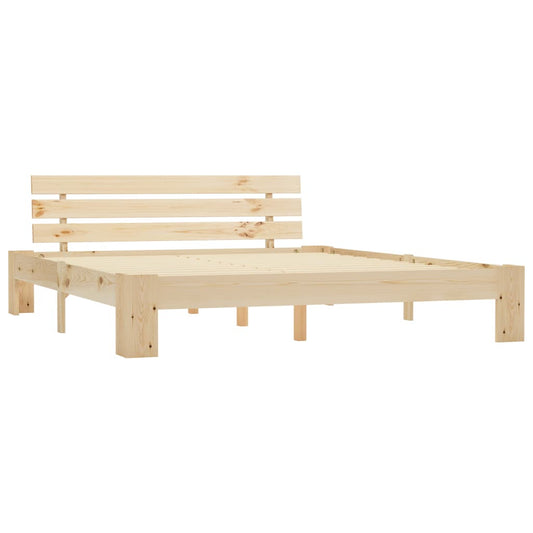 Bed Frame | Natural | Solid pine wood, Plywood | Double | Durable Bed Frame | Natural | Solid pine wood, Plywood | Double | Durable