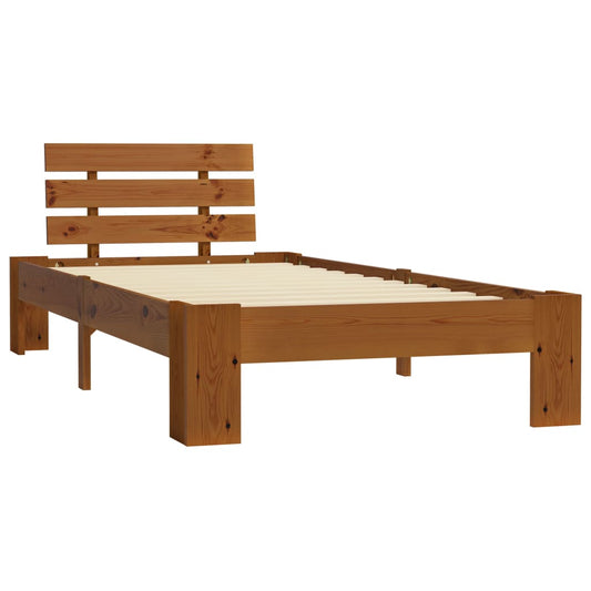 Bed Frame without Mattress Honey Brown 100x200cm Solid Wood Pine Bed Frame without Mattress Honey Brown 100x200cm Solid Wood Pine
