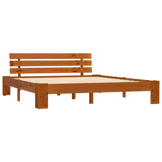 Bed Frame | Honey brown | Solid pine wood, plywood slats | Super King Bed Frame | Honey brown | Solid pine wood, plywood slats | Super King