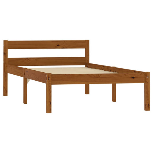 Bed Frame | Honey Brown | Solid pine wood, Plywood | Single | Durable Bed Frame | Honey Brown | Solid pine wood, Plywood | Single | Durable