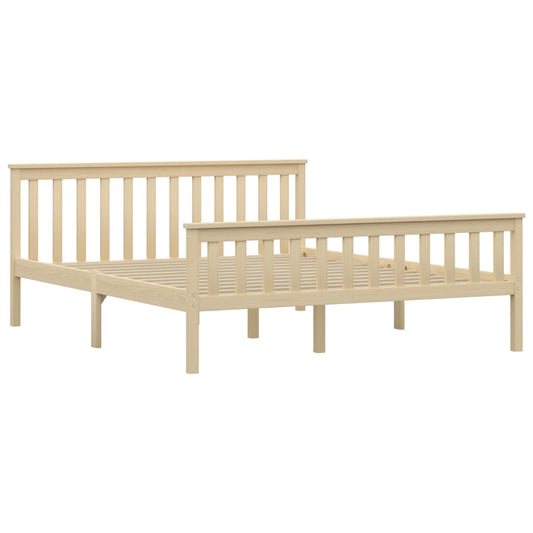 Bed Frame | Natural Light Wood | Solid Pinewood, Plywood Slats Bed Frame | Natural Light Wood | Solid Pinewood, Plywood Slats
