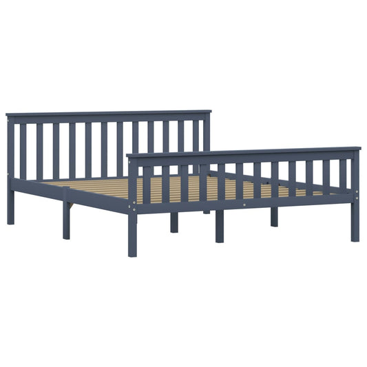 Bed Frame without Mattress Grey Solid Pinewood 160x200 cm Bed Frame without Mattress Grey Solid Pinewood 160x200 cm