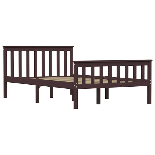 Bed Frame without Mattress Dark Brown Solid Pinewood 120x200 cm Bed Frame without Mattress Dark Brown Solid Pinewood 120x200 cm