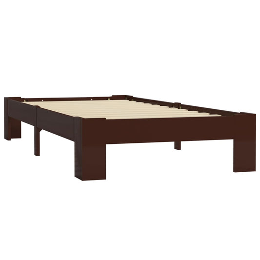 Bed Frame without Mattress Dark Brown Solid Pine Wood 100x200 cm Bed Frame without Mattress Dark Brown Solid Pine Wood 100x200 cm