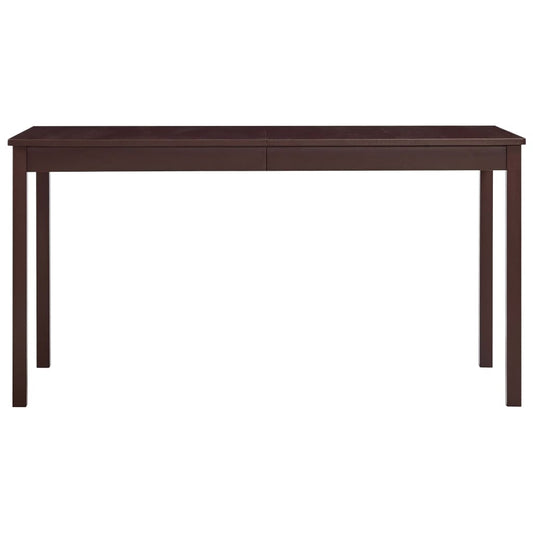 Dining Table Dark Brown 140x70x73 cm Pinewood Dining Table Dark Brown 140x70x73 cm Pinewood