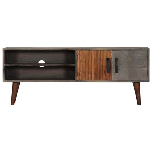282743 vidaXL TV Cabinet Grey 130x30x46 cm Solid Rough Mango Wood 282743 vidaXL TV Cabinet Grey 130x30x46 cm Solid Rough Mango Wood