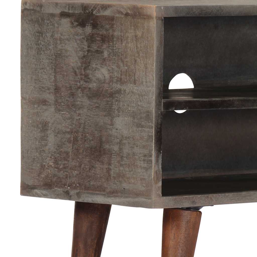 282743 vidaXL TV Cabinet Grey 130x30x46 cm Solid Rough Mango Wood