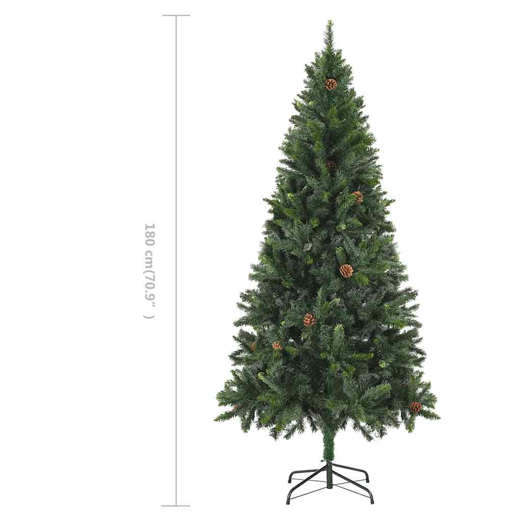 284315 vidaXL Artificial Christmas Tree with Pine Cones Green 180 cm