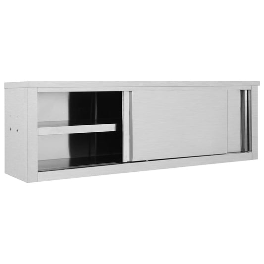 Kitchen Wall Cabinet with Sliding Doors 150x40x50 cm Stainless Steel Kitchen Wall Cabinet with Sliding Doors 150x40x50 cm Stainless Steel