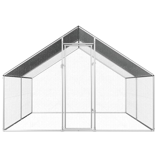 Outdoor Chicken Cage 2.75x4x1.92 m Galvanised Steel Outdoor Chicken Cage 2.75x4x1.92 m Galvanised Steel