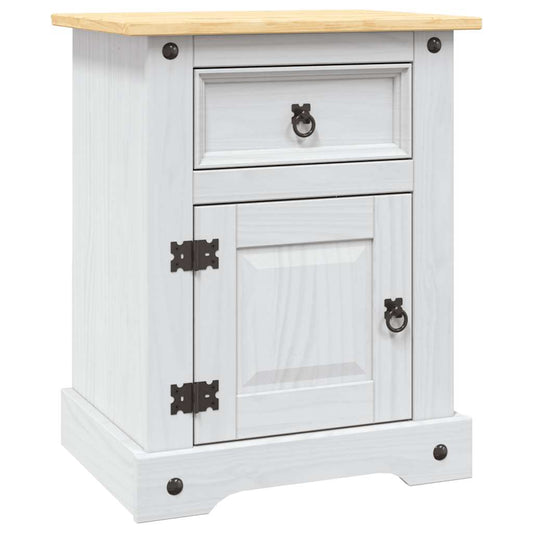 Bedside Cabinet Mexican Pine Corona Range White 53x39x67 cm Bedside Cabinet Mexican Pine Corona Range White 53x39x67 cm